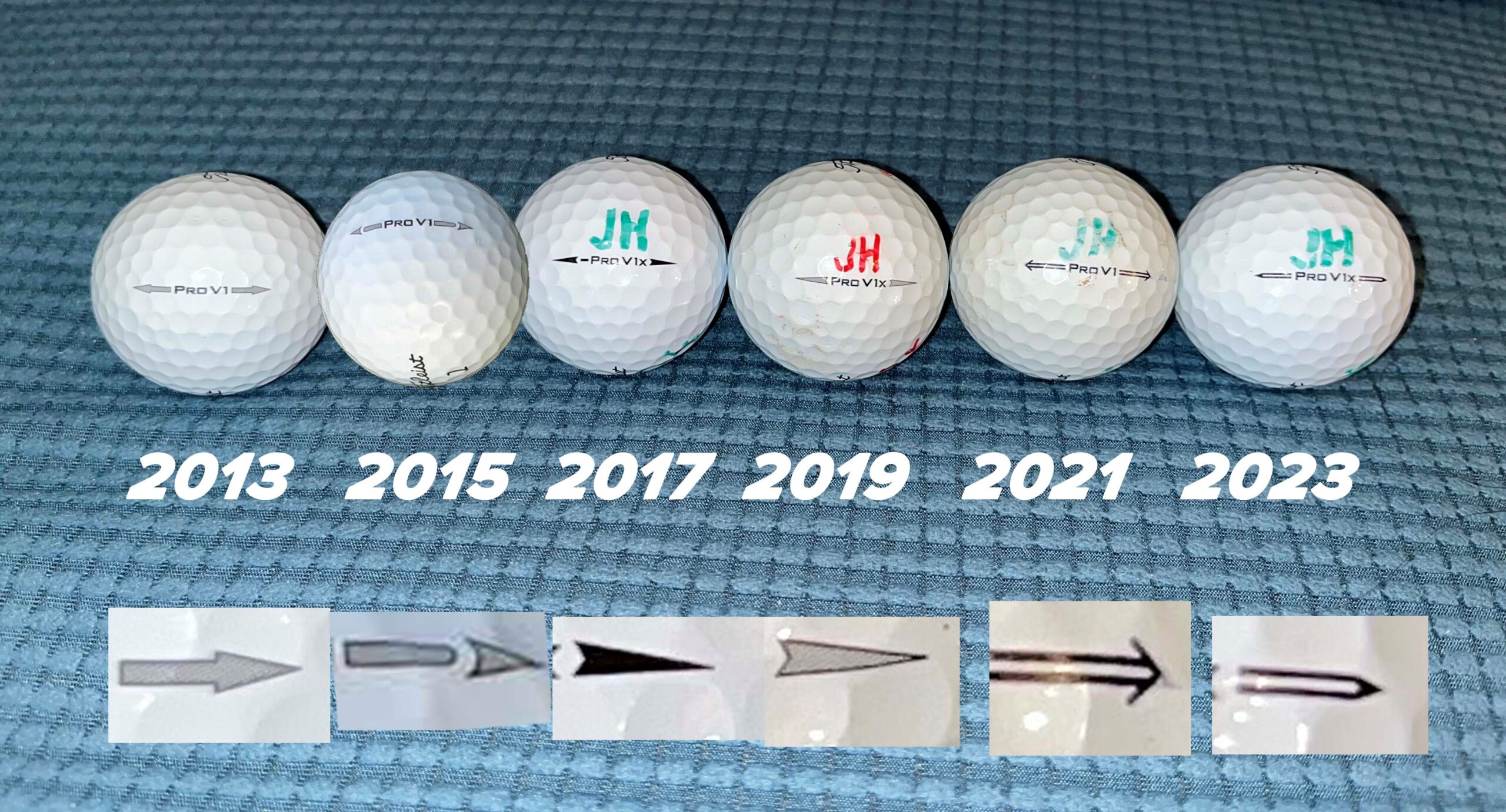 How to identify year of a Titleist ProV1 by markings Joel Harris